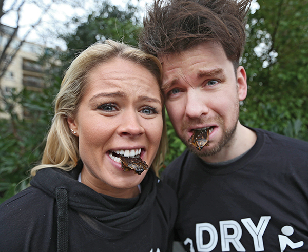 Pictured: Karena Graham and Eoghan McDermott enjoy a unique delicacy. Irish Heart Foundation Dry Run (Image supplied by Irish Heart Foundation).