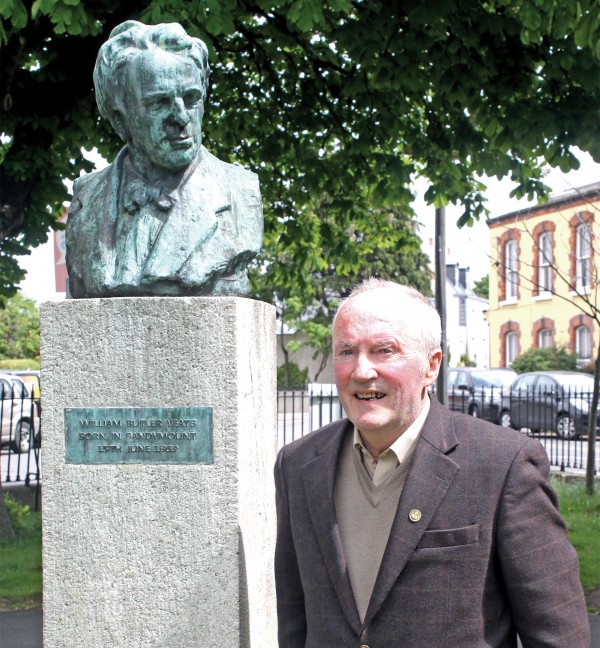 Pictured Above: Anthony J. Jordan at the Yeats bust at Sandymount Green.