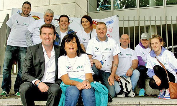 Pictured Above: Aodhan O’Riordan and the Kildare team (Credit Recovery Walk Ireland).  