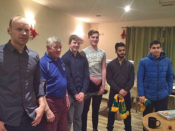 Left to right: Kenny Carroll Brendan O’Brien, Club President, Eoin Barron, Patrick Duffy, Rachit Gaur and Dharm Singh. Photo: Elaine Coburn.