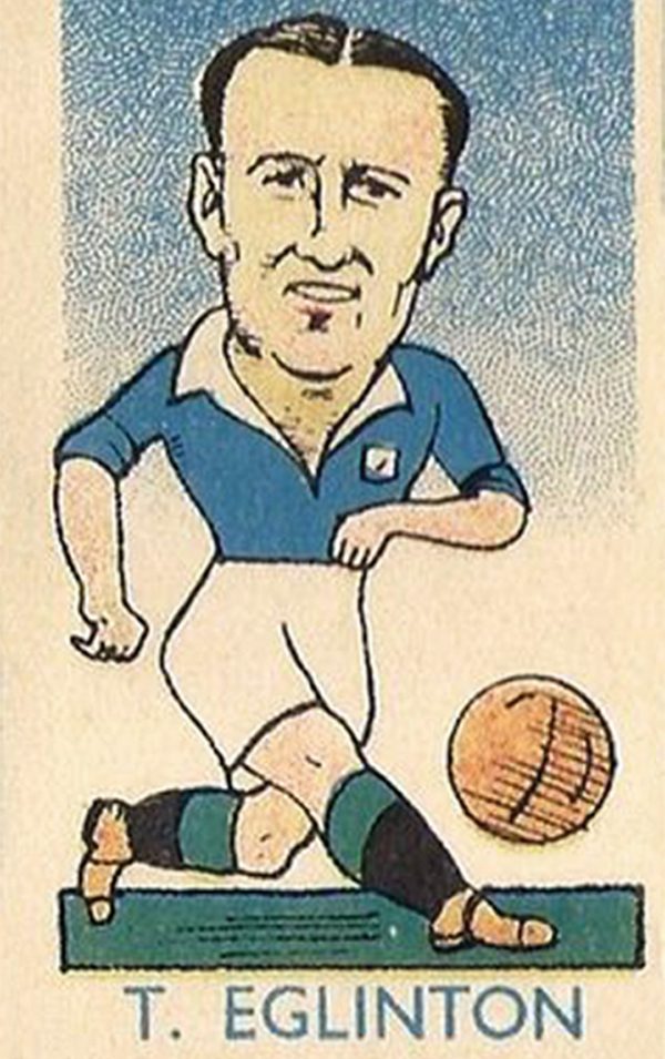 Left: One of a series of football cards (with mis-spelt name).