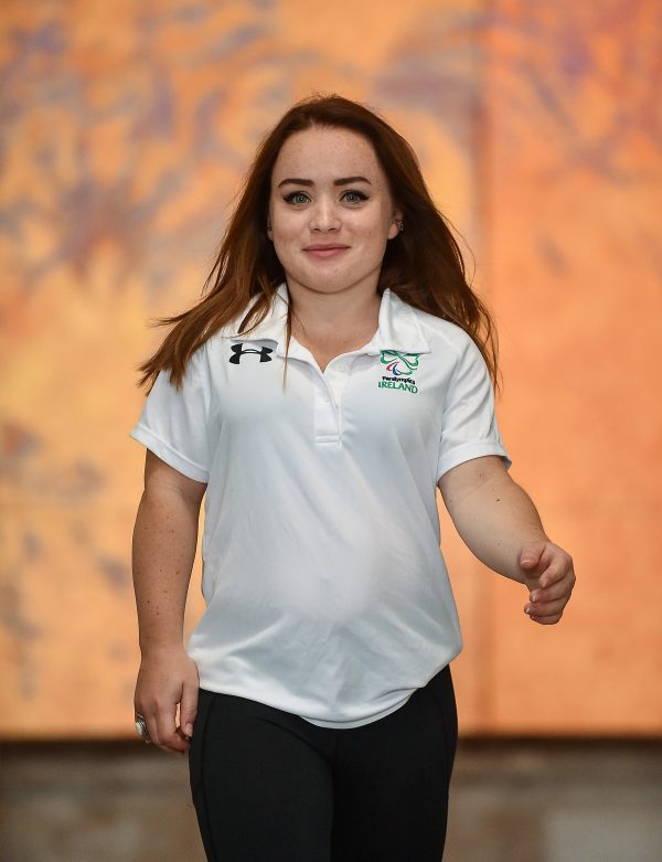 5 July 2016; Irish Paralympic Team member Niamh McCarthy from Carrigaline, Co Cork, at the announcement of the Irish Paralympic Team for the 2016 Rio Paralympic Games at City Hall in Dublin. Photo by Paul Mohan/Sportsfile *** NO REPRODUCTION FEE ***
